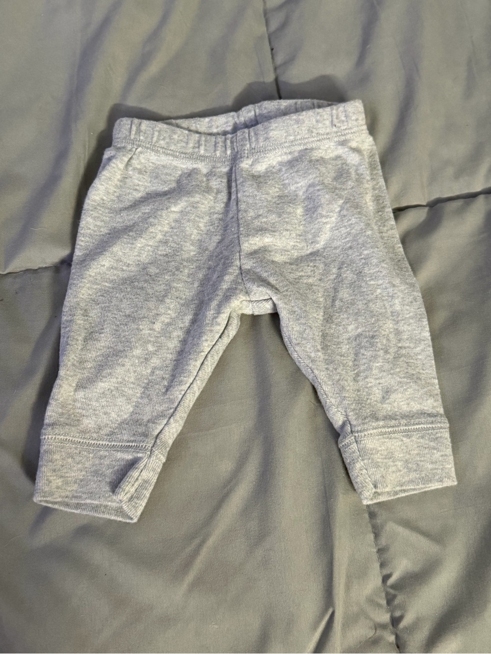 Lot of 2 Carter's Newborn Baby Pants Gray & Navy Pull-On Cotton Knit NB - Picture 6 of 9